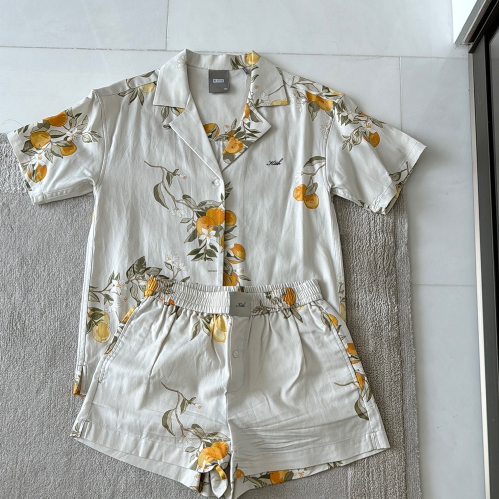 Kith Cream and Orange Floral Button Down Shirt
